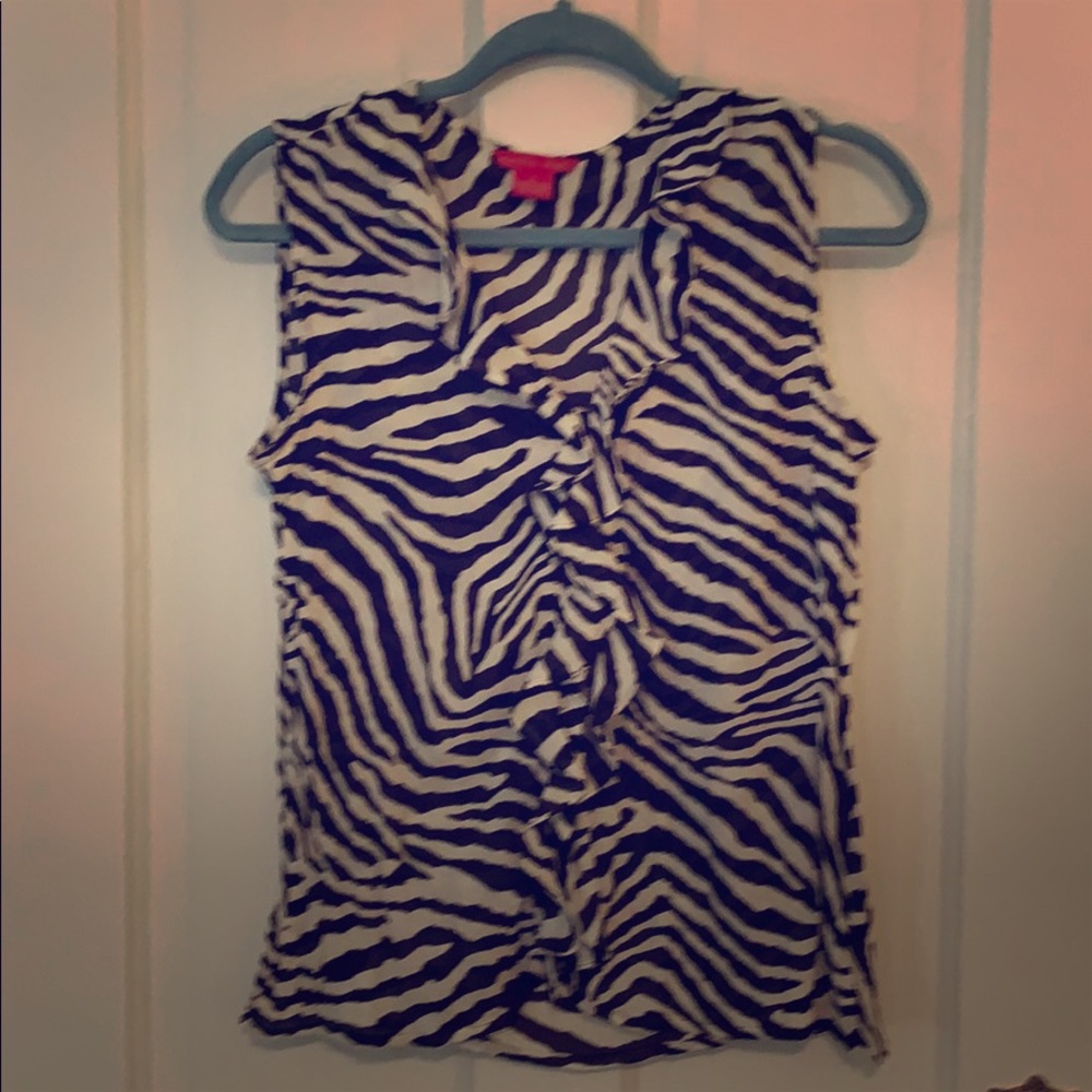 Zebra Print Sleeveless Blouse (S)